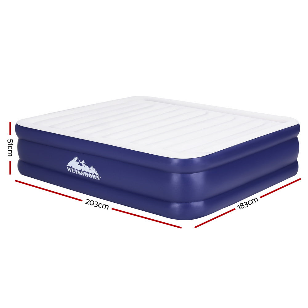 Inflatable Mattresses: Weisshorn Air Mattress King Inflatable Bed Air bed 51cm