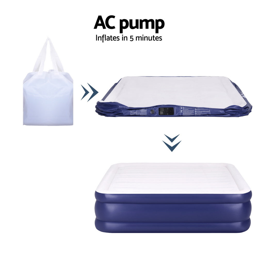 Inflatable Mattresses: Weisshorn Air Mattress King Inflatable Bed Air bed 51cm
