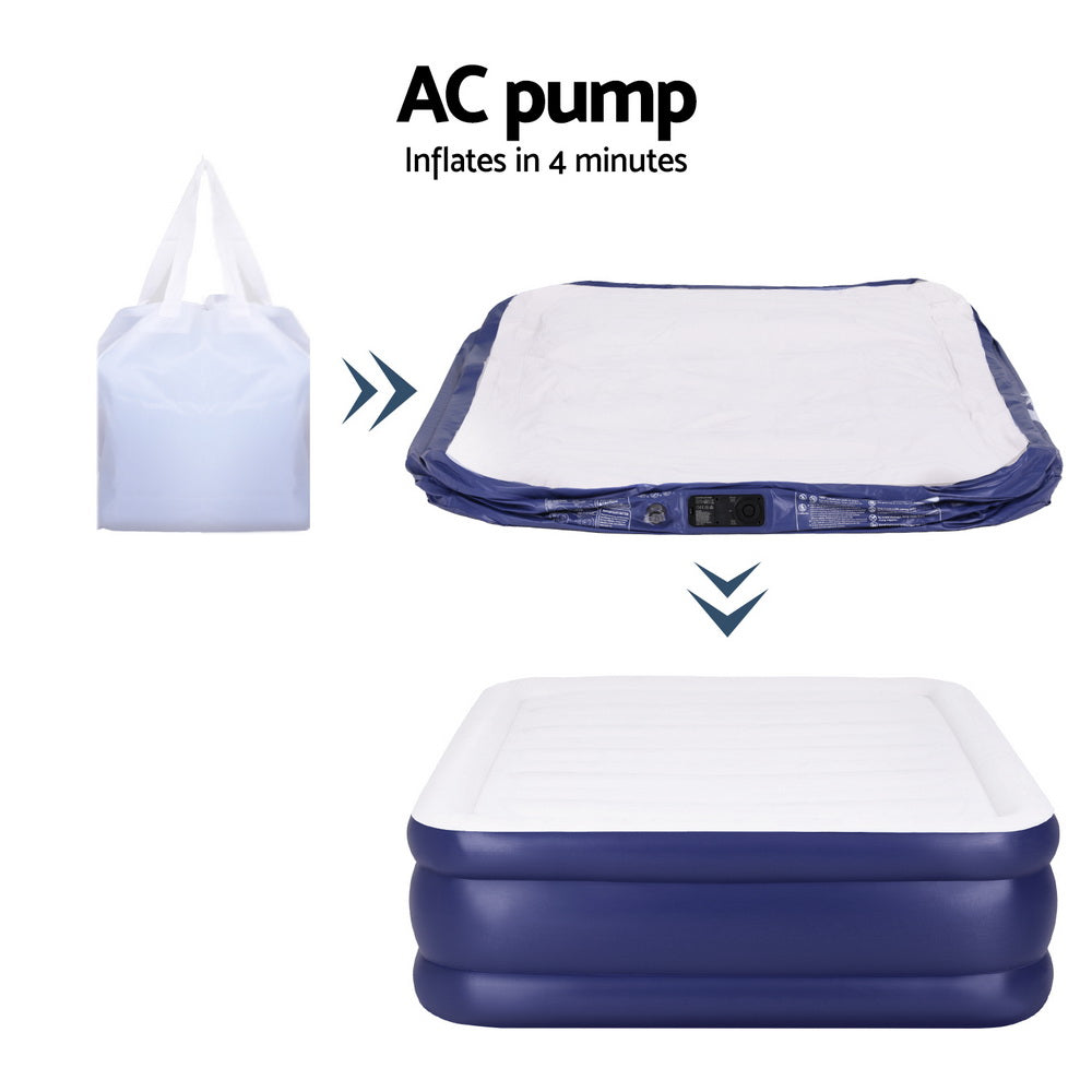 Inflatable Mattresses: Weisshorn Air Mattress Queen Inflatable Bed Air bed 51cm