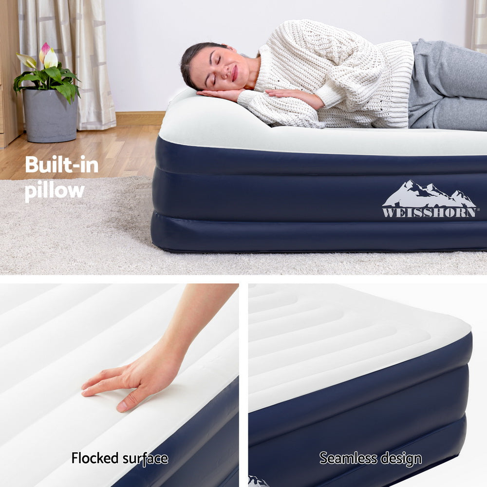 Inflatable Mattresses: Weisshorn Air Mattress Double Inflatable Bed 46cm Air bed