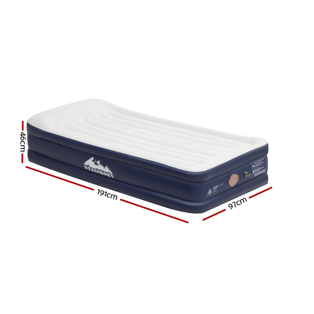 Inflatable Mattresses: Weisshorn Air Mattress Single Inflatable Bed 46cm Air bed Grey