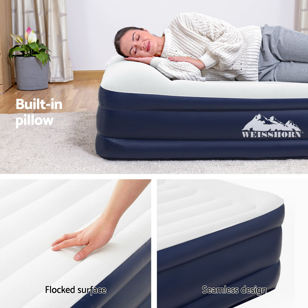 Inflatable Mattresses: Weisshorn Air Mattress Single Inflatable Bed 46cm Air bed Grey
