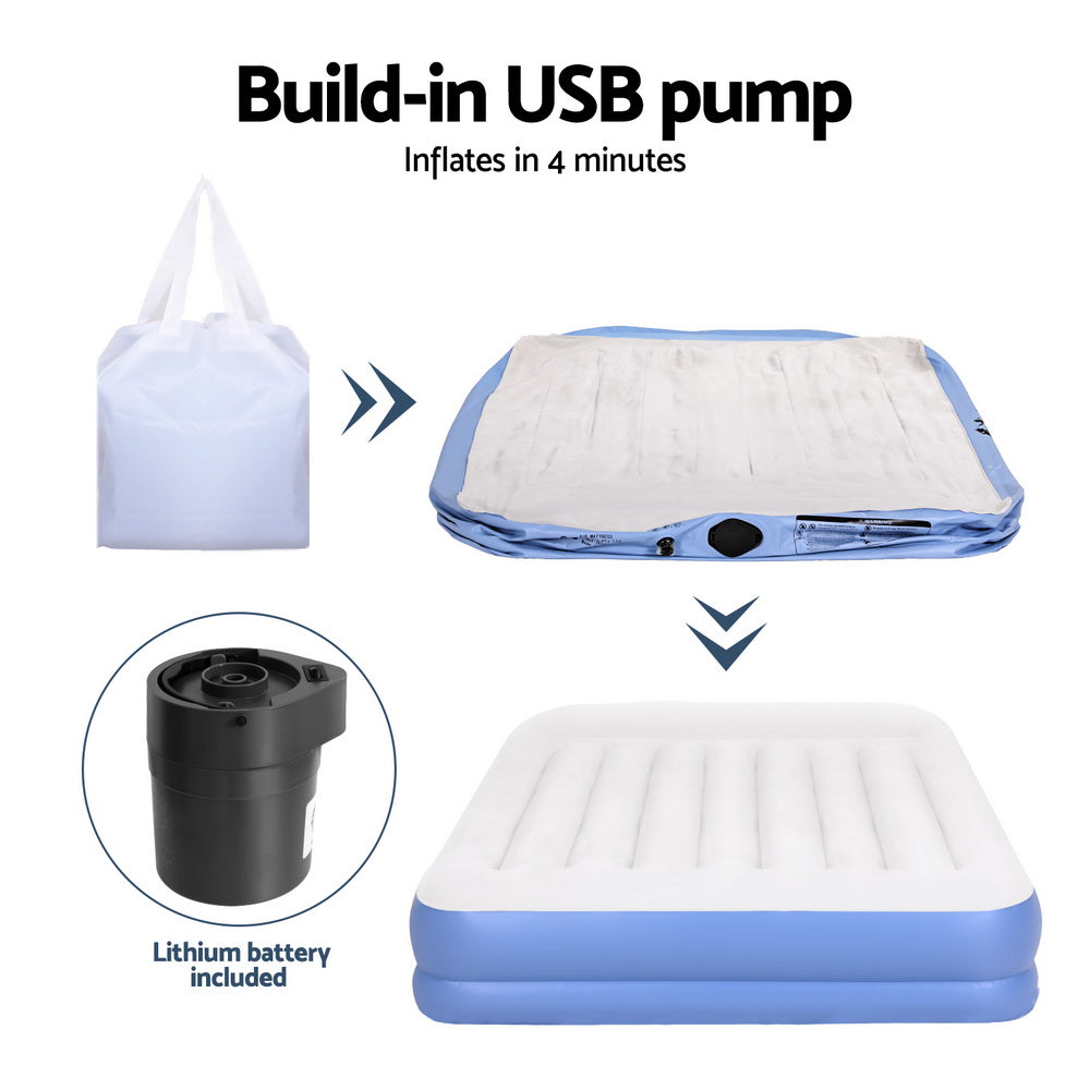 Inflatable Mattresses: Weisshorn Air Mattress Queen Inflatable Bed 41cm Air bed