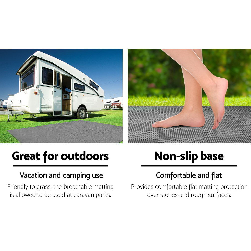 Caravan Accessories: Weisshorn 6M X 2.5M Annex Matting 600GSM Floor Mats Mesh Caravan Camping Annexe