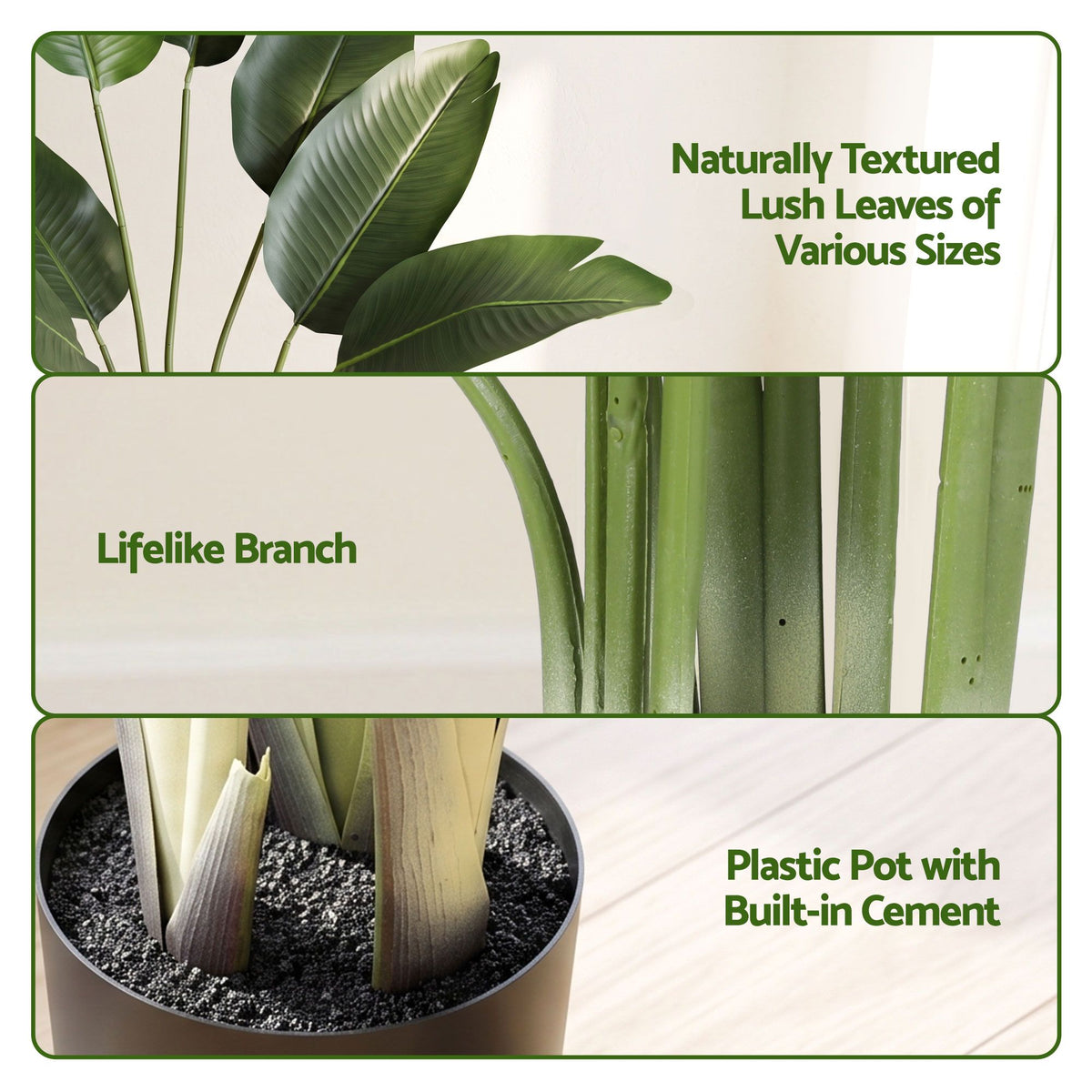 Artiss 150cm Artificial Bird of Paradise Plant Lifelike Textured Leaves Wipe-Clean Indoor Home Decor