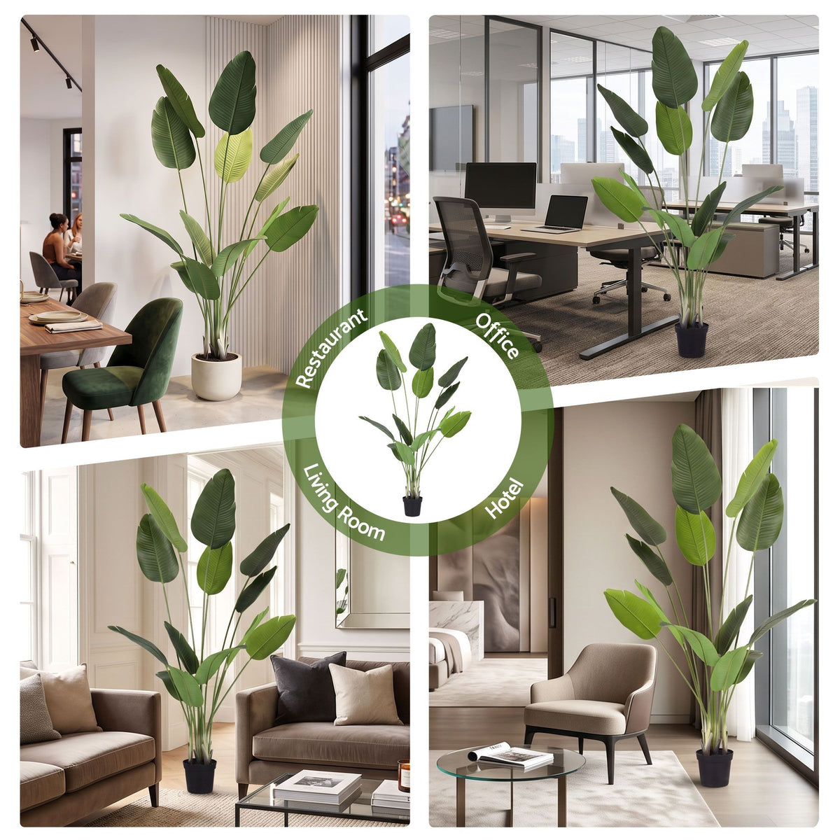 Artiss 180cm Artificial Bird of Paradise Plant Lifelike Textured Leaves Wipe-Clean Indoor Home Decor