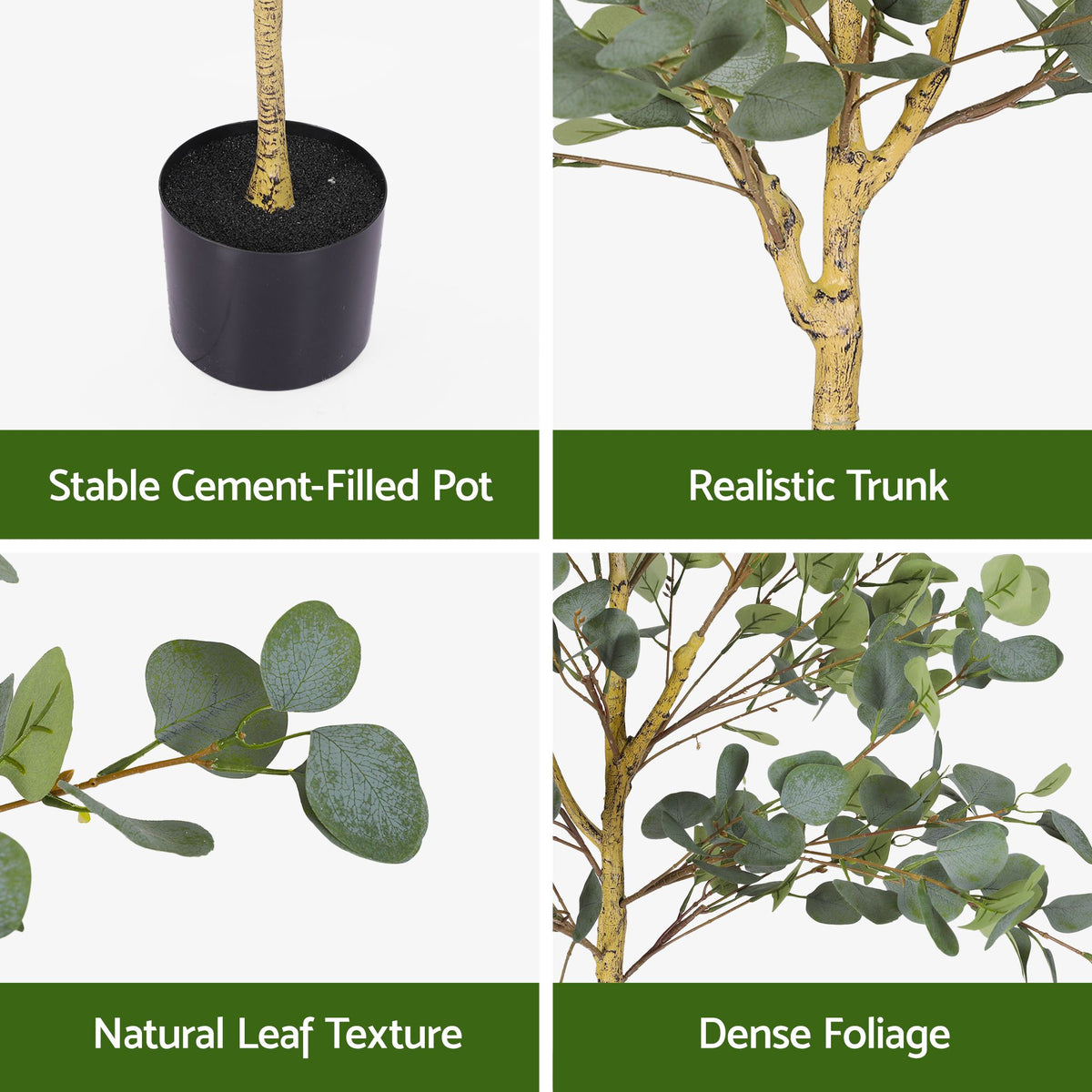 Artiss 150cm Artificial Eucalyptus Tree with Realistic Textured Leaves for Indoor Home Office Decor