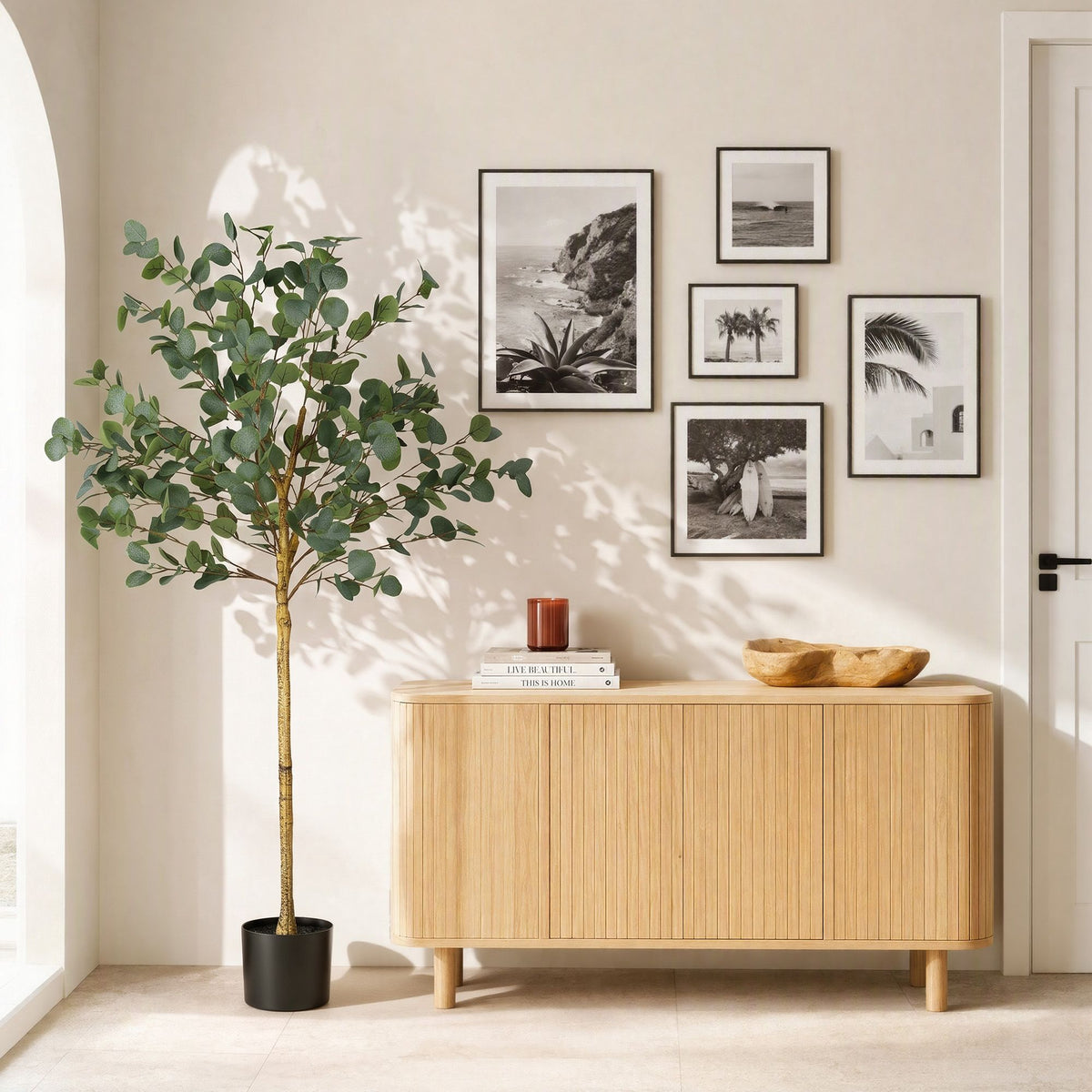 Artiss 150cm Artificial Eucalyptus Tree with Realistic Textured Leaves for Indoor Home Office Decor