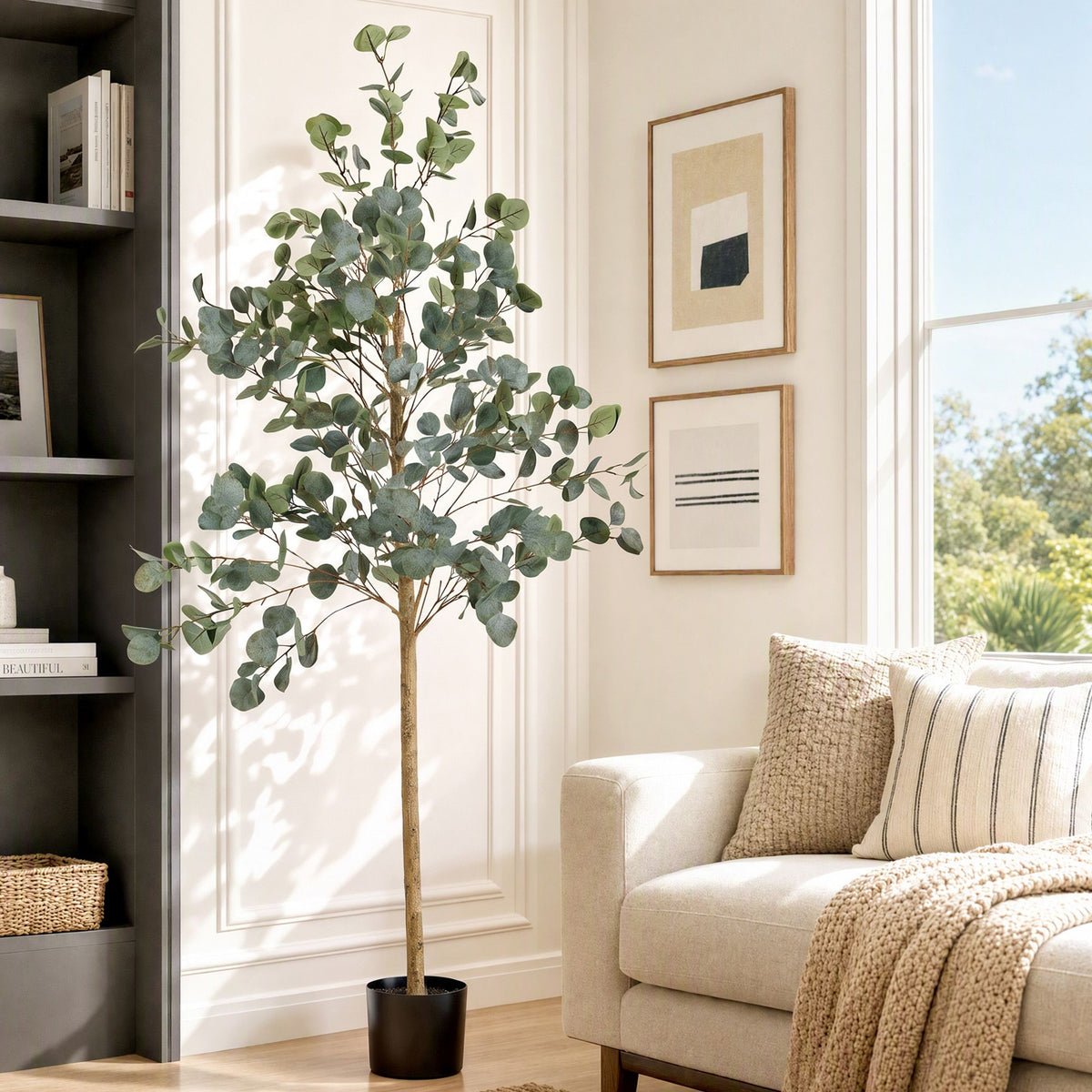 Artiss 180cm Artificial Eucalyptus Tree with Realistic Textured Leaves for Indoor Home Office Decor