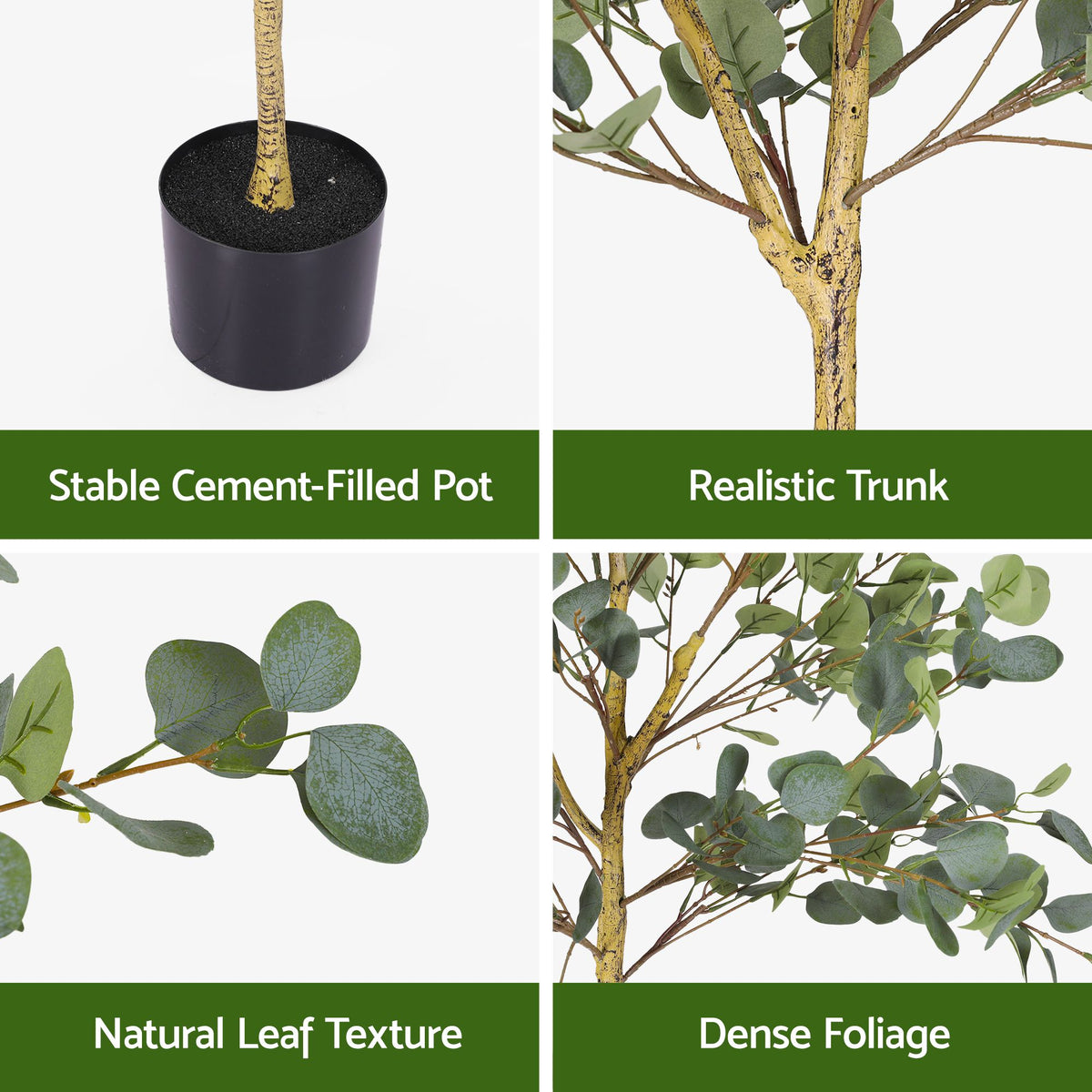 Artiss 180cm Artificial Eucalyptus Tree with Realistic Textured Leaves for Indoor Home Office Decor