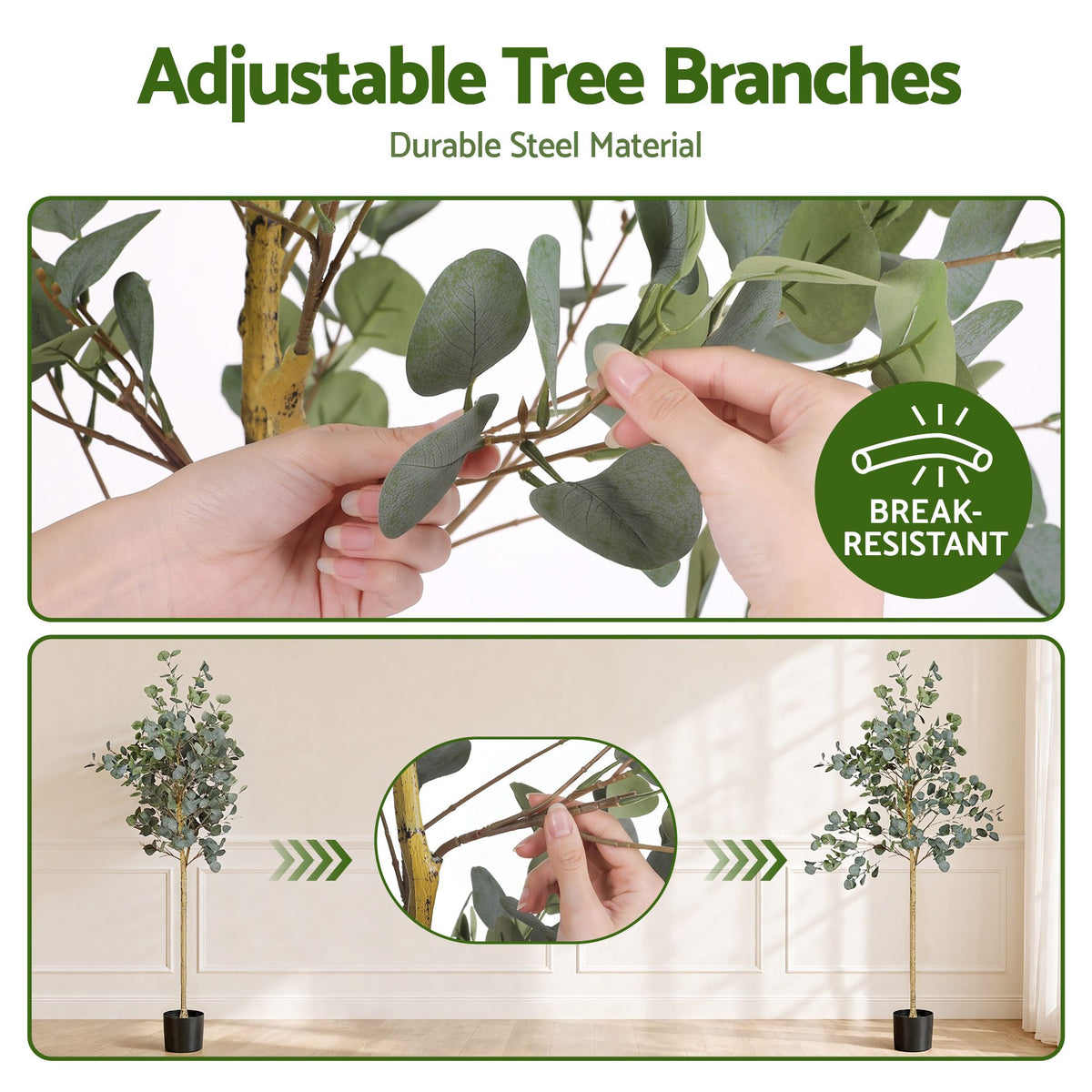 Artiss 180cm Artificial Eucalyptus Tree with Realistic Textured Leaves for Indoor Home Office Decor