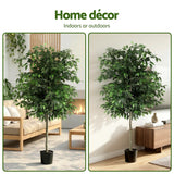 Artiss 180cm Artificial Ficus Tree Faux Trees Indoor Decor Artificial Plants Lifelike Plant 1.8M