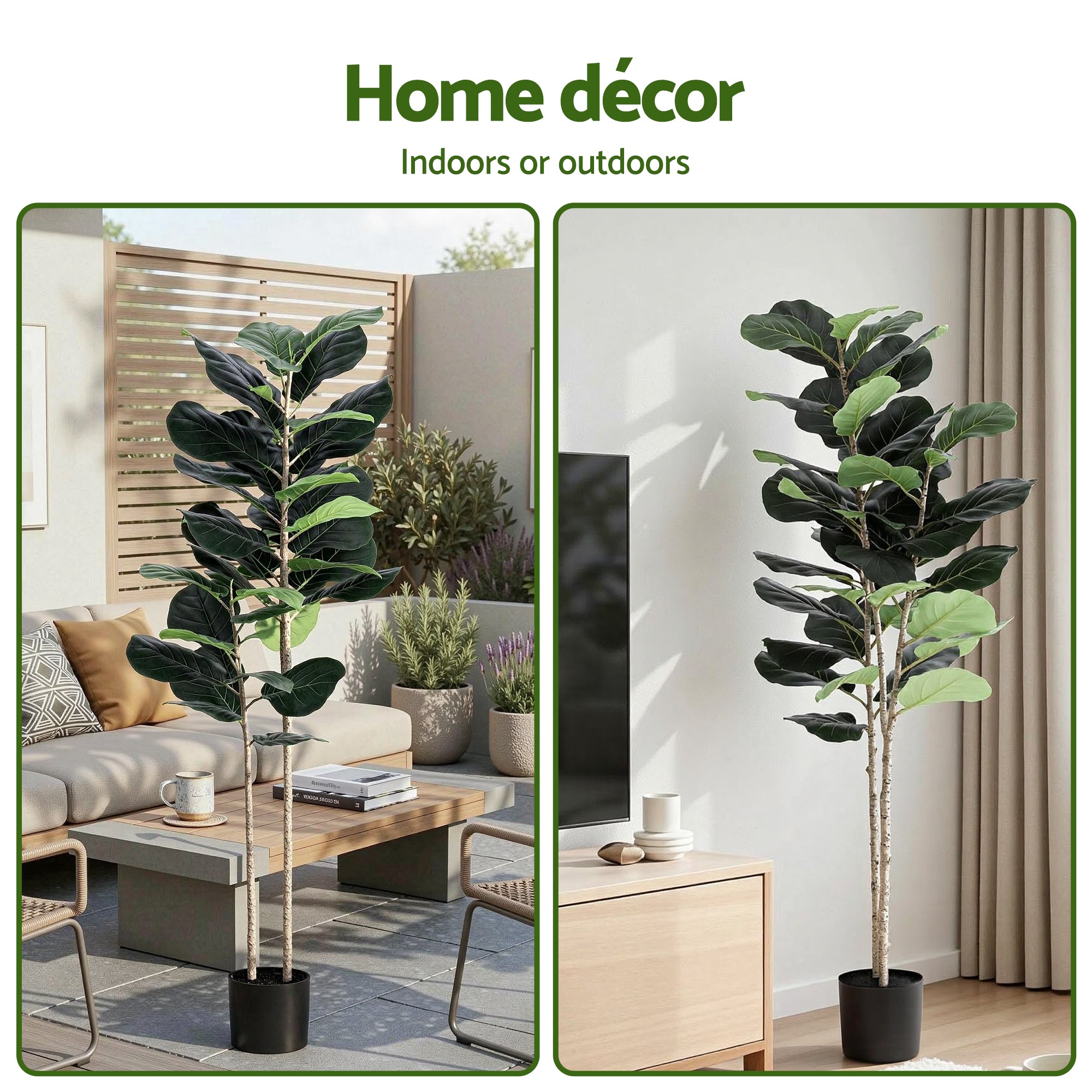 Artiss 150cm Artificial Fiddle Tree Faux Trees Indoor Decor Artificial Plants Lifelike Plant 1.5M