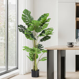 Artificial Trees: Artiss 140cm Artificial Monstera Tree Faux Trees Indoor Decor Artificial Plants Lifelike Plant 1.4M