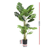 Artificial Trees: Artiss 140cm Artificial Monstera Tree Faux Trees Indoor Decor Artificial Plants Lifelike Plant 1.4M