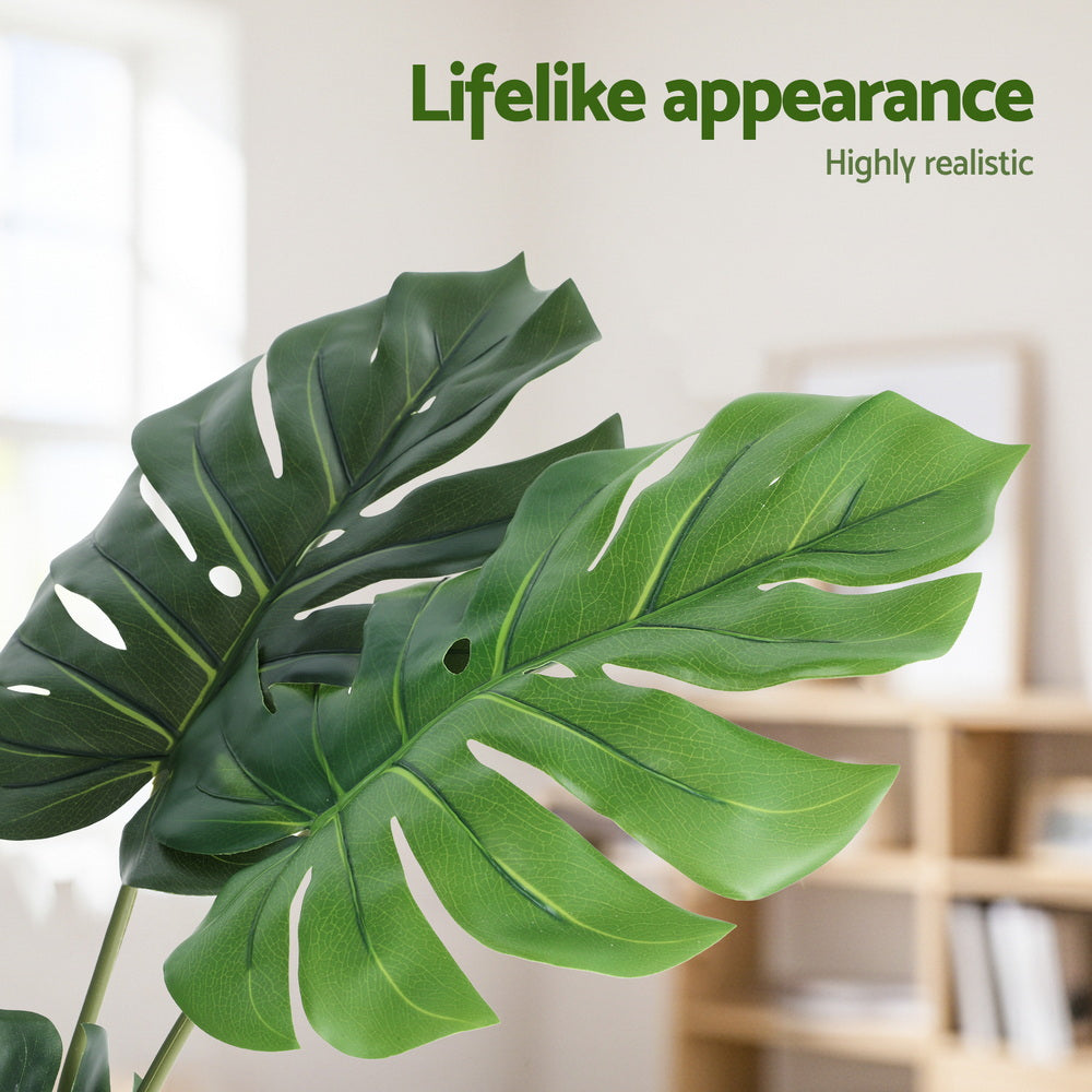Artificial Trees: Artiss 140cm Artificial Monstera Tree Faux Trees Indoor Decor Artificial Plants Lifelike Plant 1.4M