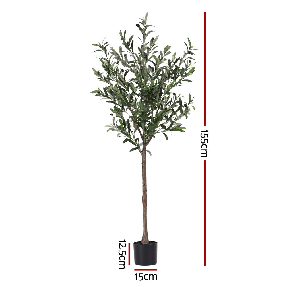 Artificial Trees: Artiss 155cm Artificial Olive Tree Faux Trees Indoor Decor Artificial Plants Lifelike Plant