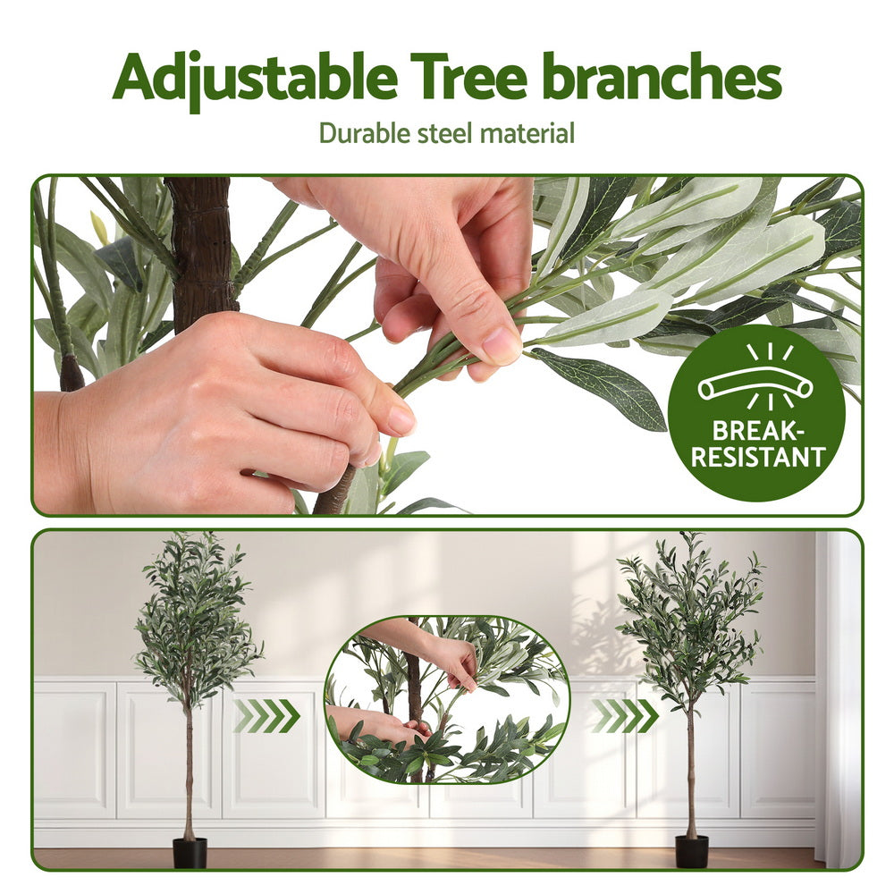 Artificial Trees: Artiss 155cm Artificial Olive Tree Faux Trees Indoor Decor Artificial Plants Lifelike Plant