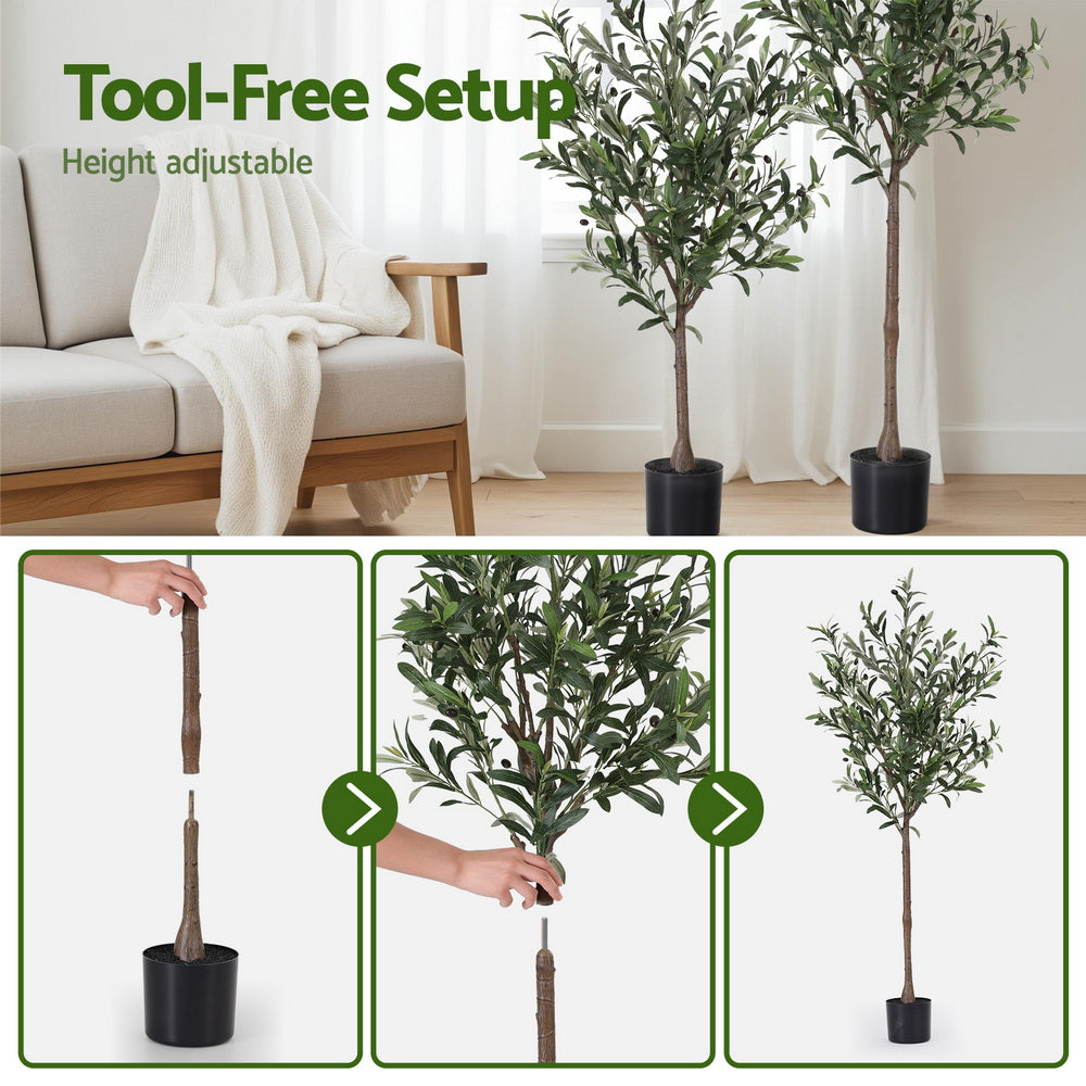 Artificial Trees: Artiss 155cm Artificial Olive Tree Faux Trees Indoor Decor Artificial Plants Lifelike Plant