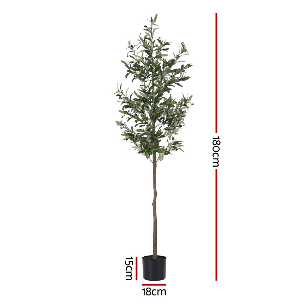 Artificial Trees: Artiss 180cm Artificial Olive Tree Faux Trees Indoor Decor Artificial Plants Lifelike Plant 1.8M