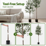 Artificial Trees: Artiss 180cm Artificial Olive Tree Faux Trees Indoor Decor Artificial Plants Lifelike Plant 1.8M