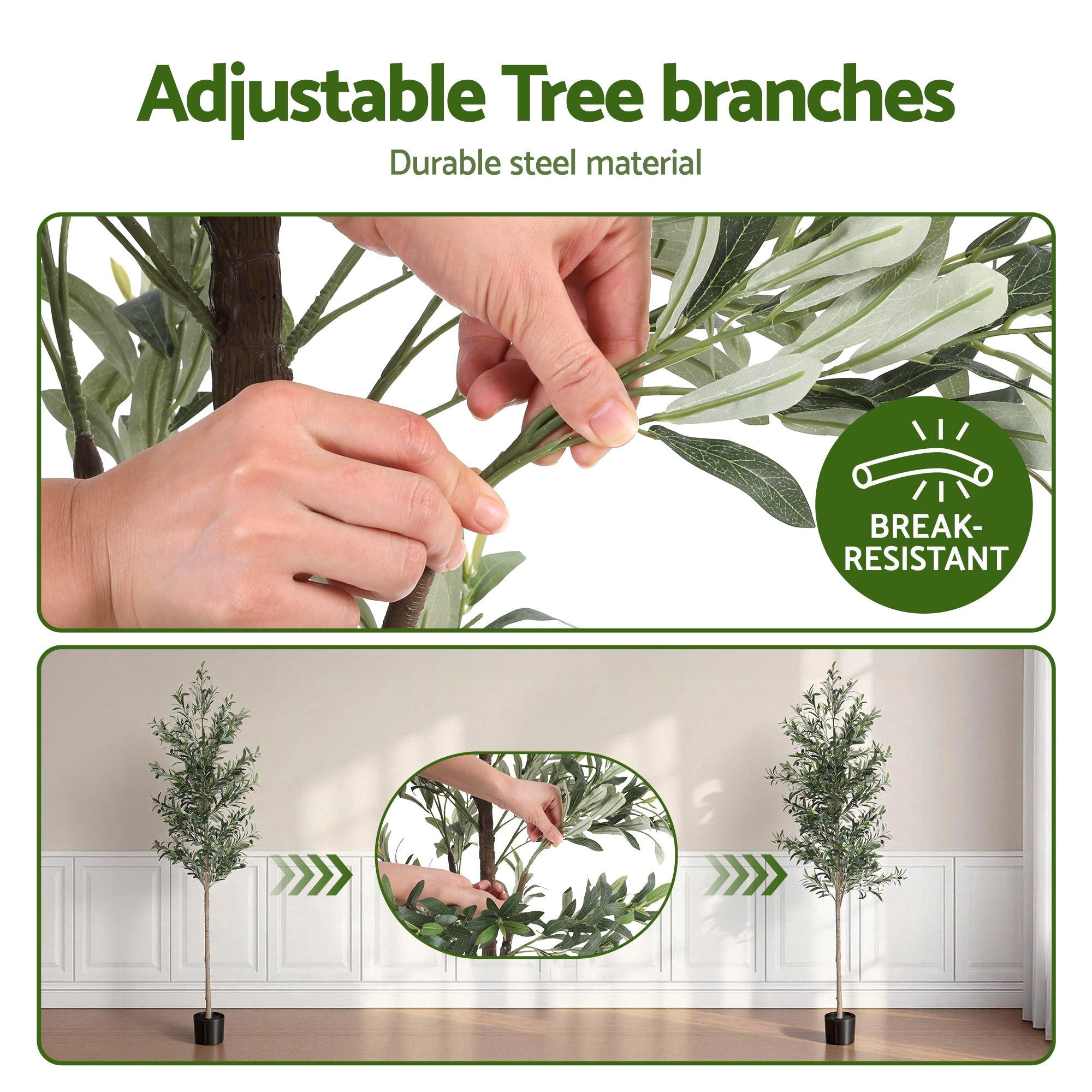 Artiss 210cm Artificial Olive Tree Faux Trees Indoor Decor Artificial Plants Lifelike Plant 2.1M