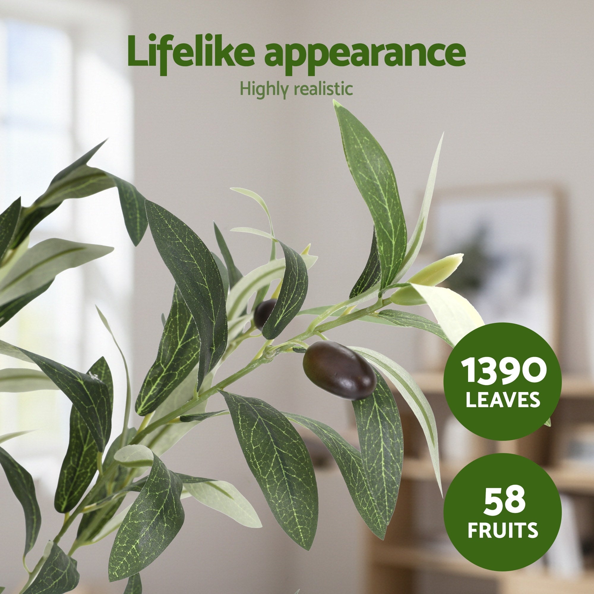 Artiss 210cm Artificial Olive Tree Faux Trees Indoor Decor Artificial Plants Lifelike Plant 2.1M