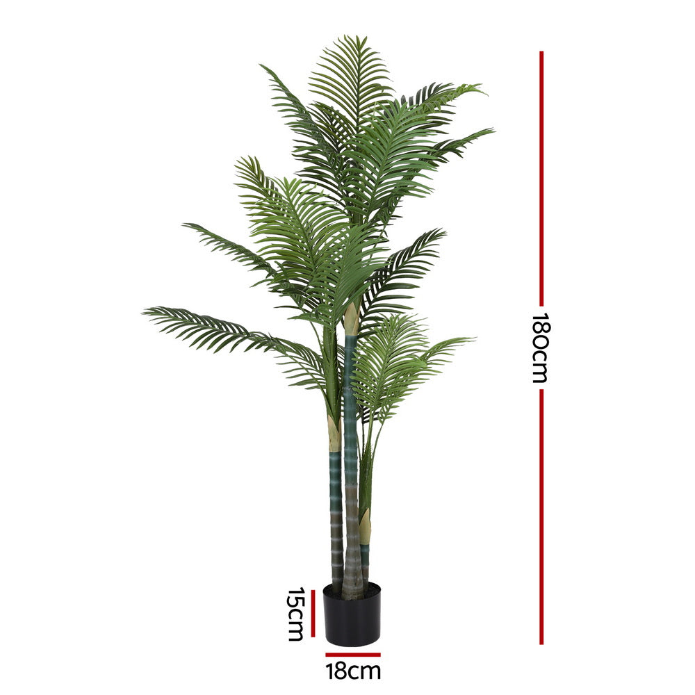 Artificial Trees: Artiss 180cm Artificial Palm Tree Faux Trees Indoor Decor Artificial Plants Lifelike Plant 1.8M