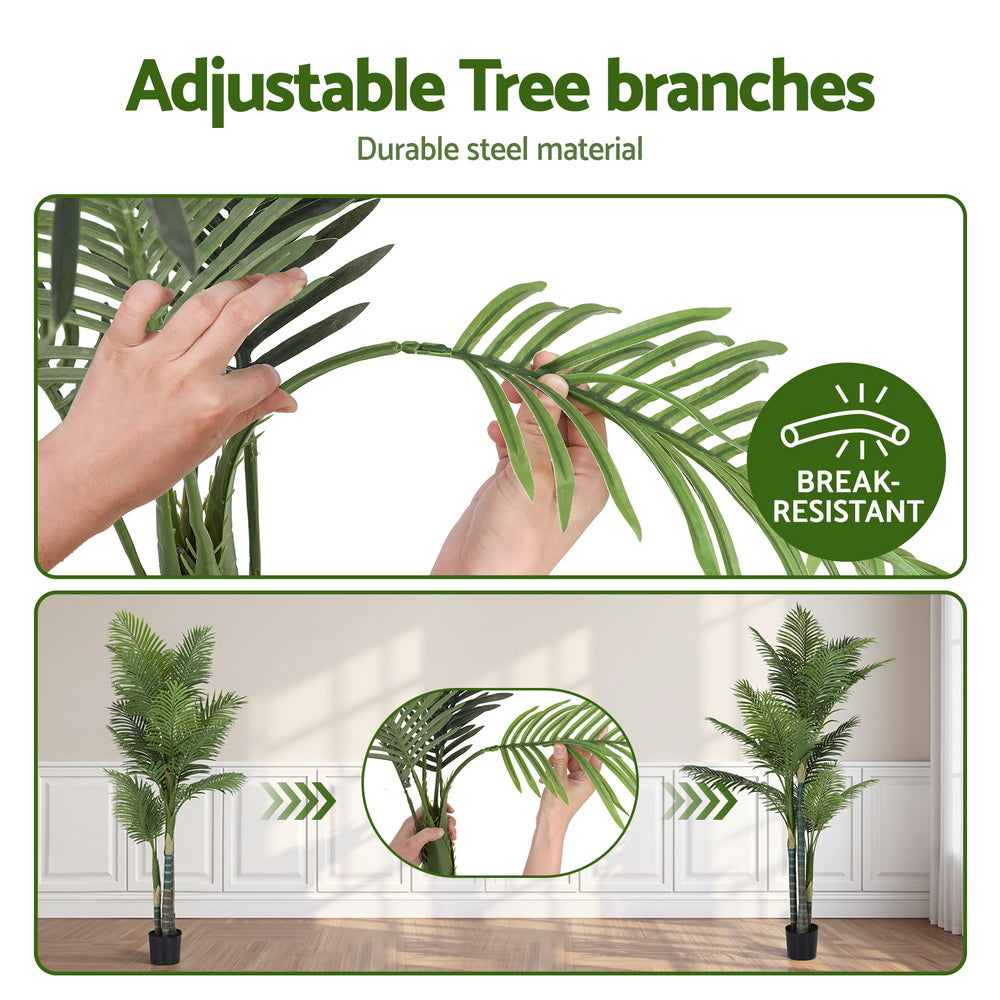 Artificial Trees: Artiss 180cm Artificial Palm Tree Faux Trees Indoor Decor Artificial Plants Lifelike Plant 1.8M