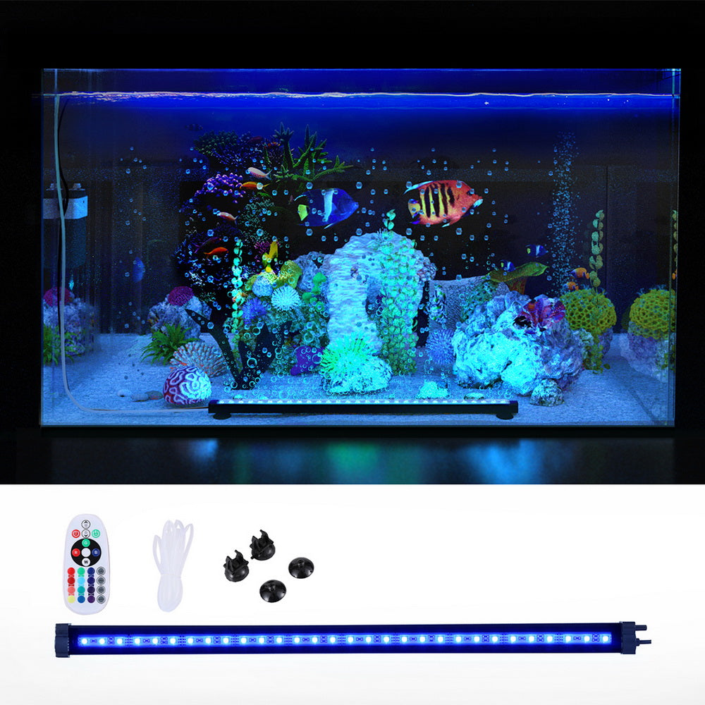 Fountain & Ponds Accessories: i.Pet Aquarium Light Submersible 52CM Air Bubble LED Light