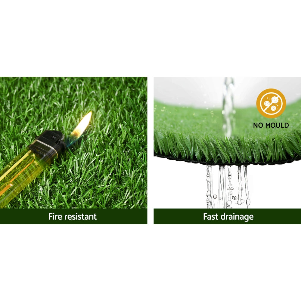 Artificial Grass: Prime Turf Artificial Grass 2mx5m 10mm Synthetic Fake Lawn Turf Plant Plastic Olive