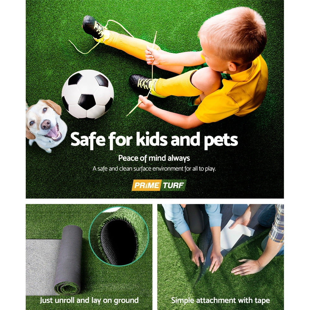 Artificial Grass: Prime Turf Artificial Grass 2mx5m 10mm Synthetic Fake Lawn Turf Plant Plastic Olive