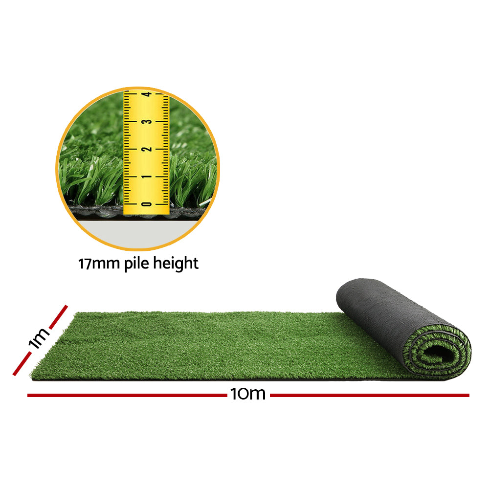 Artificial Grass: Prime Turf Artificial Grass 1mx10m 17mm Synthetic Fake Lawn Turf Plant Plastic Olive