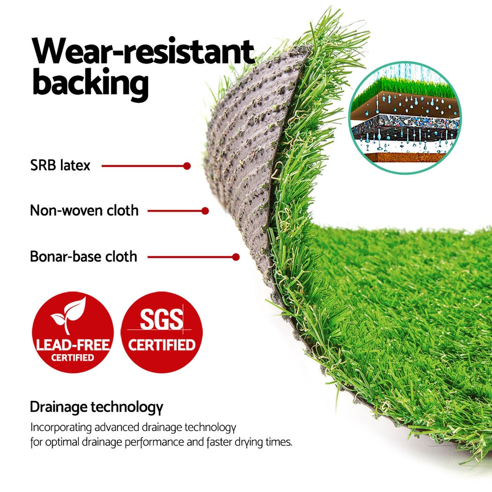 Artificial Grass: Prime Turf Artificial Grass 20mm 2mx5m Synthetic Fake Lawn Turf Plastic Plant 4-coloured