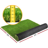 Primeturf Artificial Grass 60SQM 30mm Synthetic Fake Lawn Turf Plastic Plant 4-coloured 2mx5m