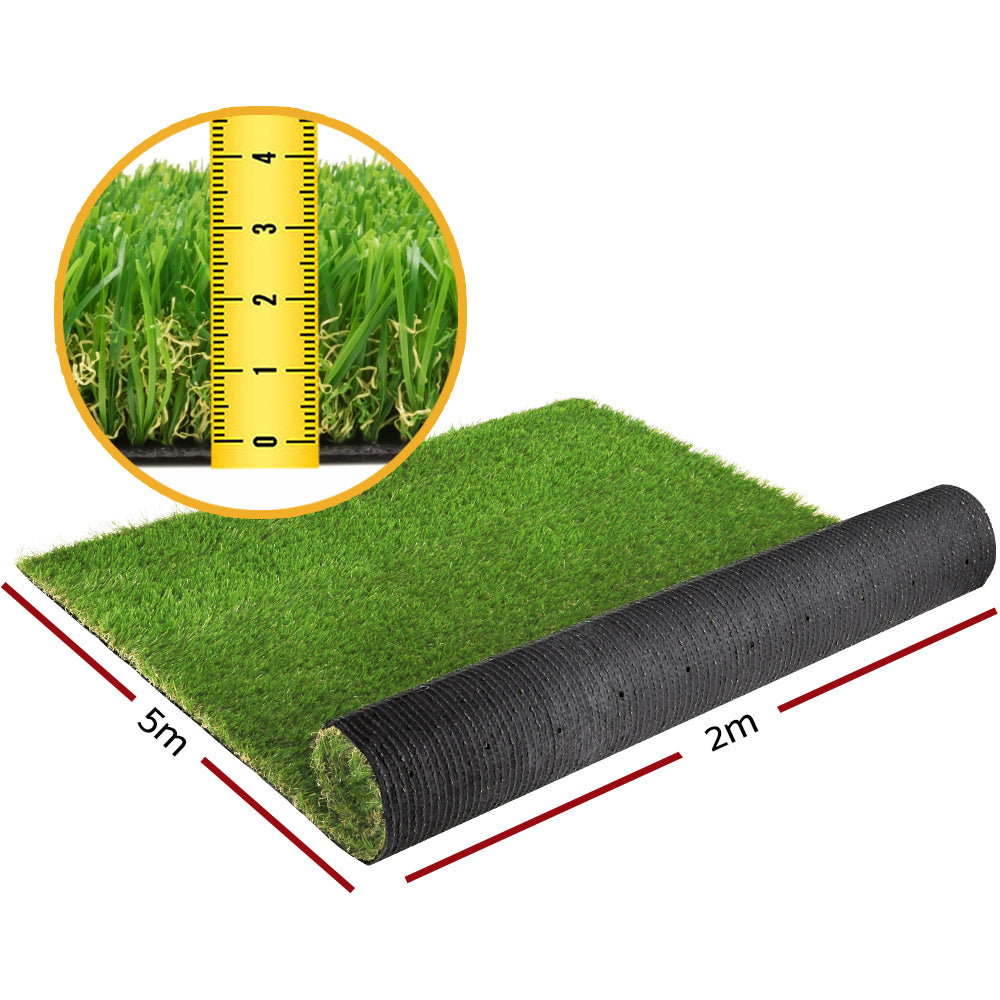 Artificial Grass: Prime Turf Artificial Grass 20SQM 30mm Synthetic Fake Lawn Turf Plastic Plant 4-coloured 2mx5m