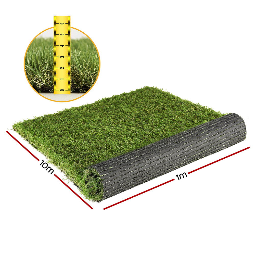 Artificial Grass: Prime Turf Artificial Grass 35mm 1mx10m Synthetic Fake Lawn Turf Plastic Plant 4-coloured