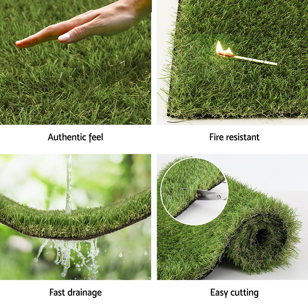 Artificial Grass: Prime Turf Artificial Grass 35mm 1mx10m Synthetic Fake Lawn Turf Plastic Plant 4-coloured