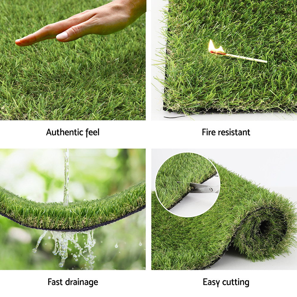 Artificial Grass: Prime Turf Artificial Grass 35mm 2mx5m Synthetic Fake Lawn Turf Plastic Plant 4-coloured