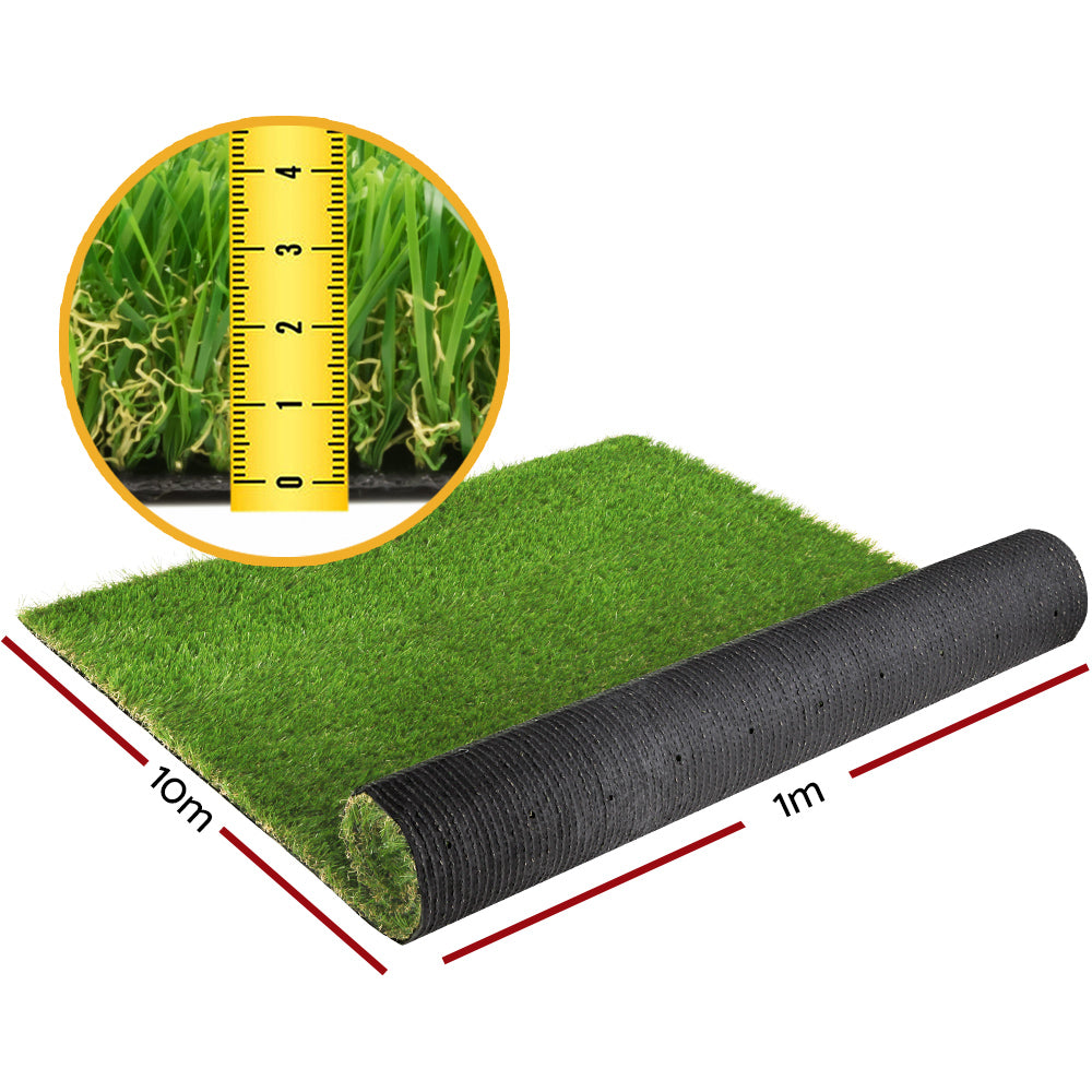 Artificial Grass: Prime Turf Artificial Grass 40mm 1mx10m Synthetic Fake Lawn Turf Plastic Plant 4-coloured