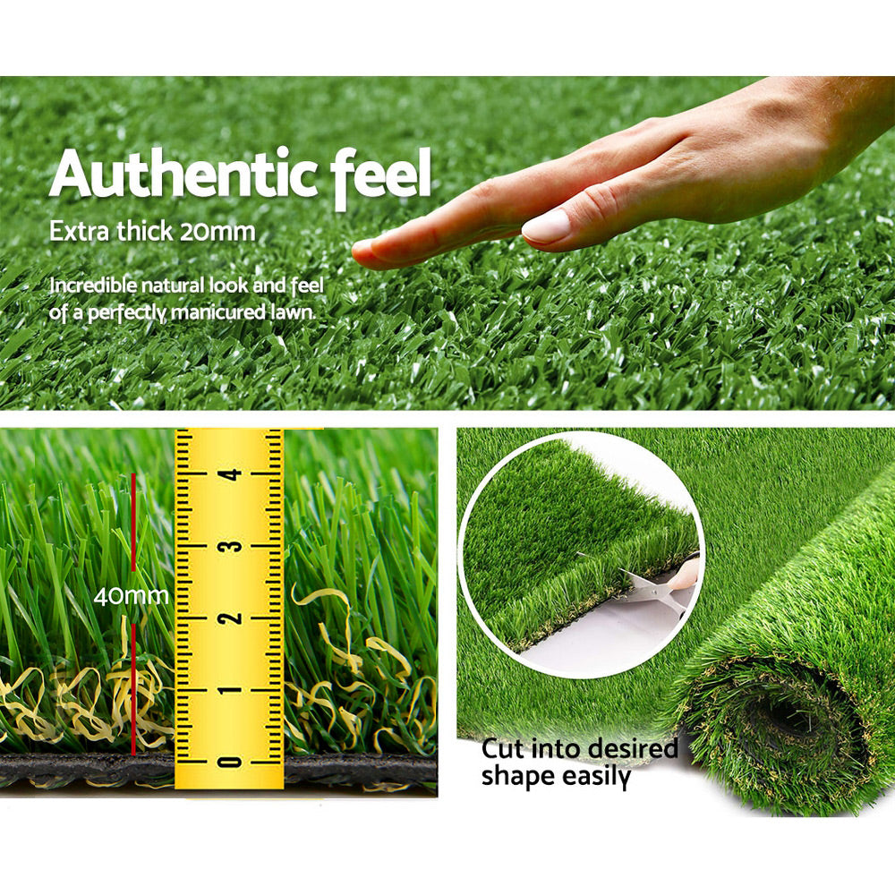 Artificial Grass: Prime Turf Artificial Grass 40mm 1mx10m Synthetic Fake Lawn Turf Plastic Plant 4-coloured