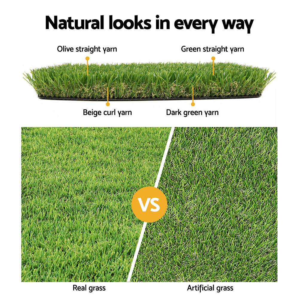 Artificial Grass: Prime Turf Artificial Grass 40mm 2mx5m Synthetic Fake Lawn Turf Plastic Plant 4-coloured