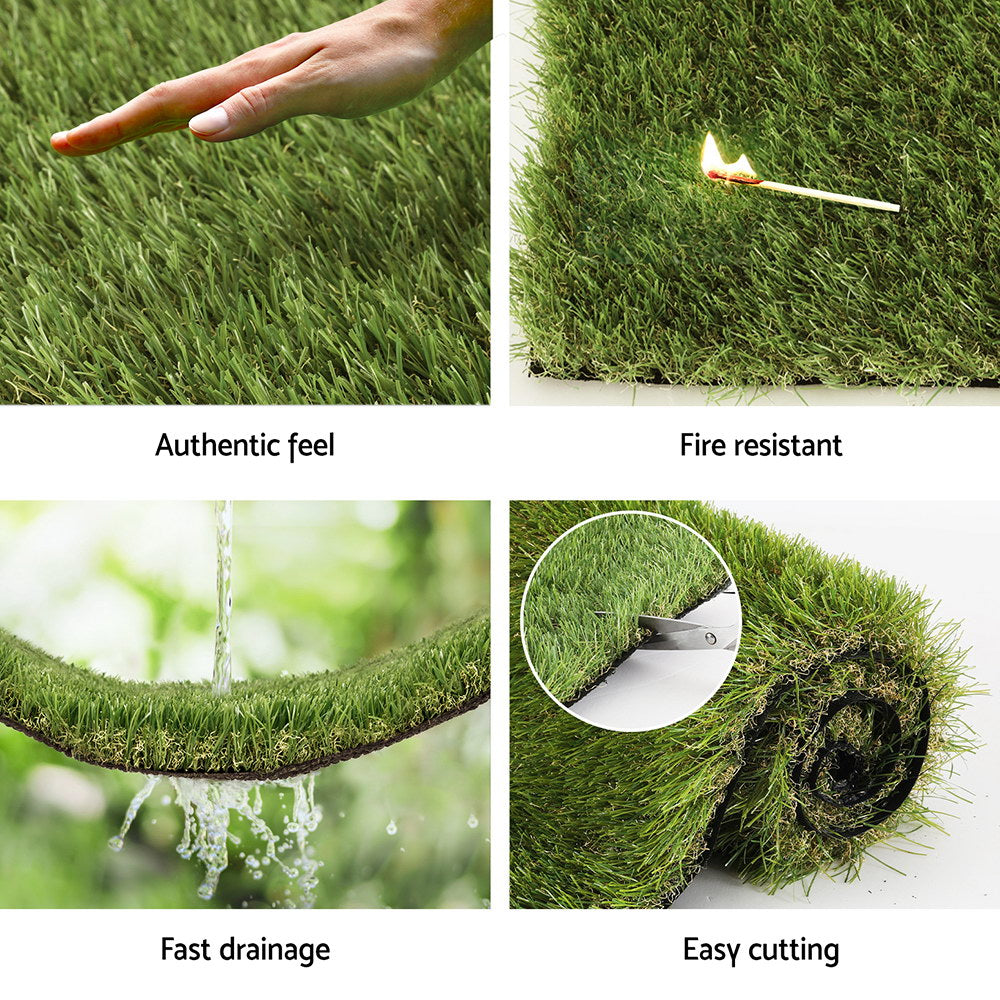 Artificial Grass: Prime Turf Artificial Grass 45mm 2mx5m Synthetic Fake Lawn Turf Plastic Plant 4-coloured