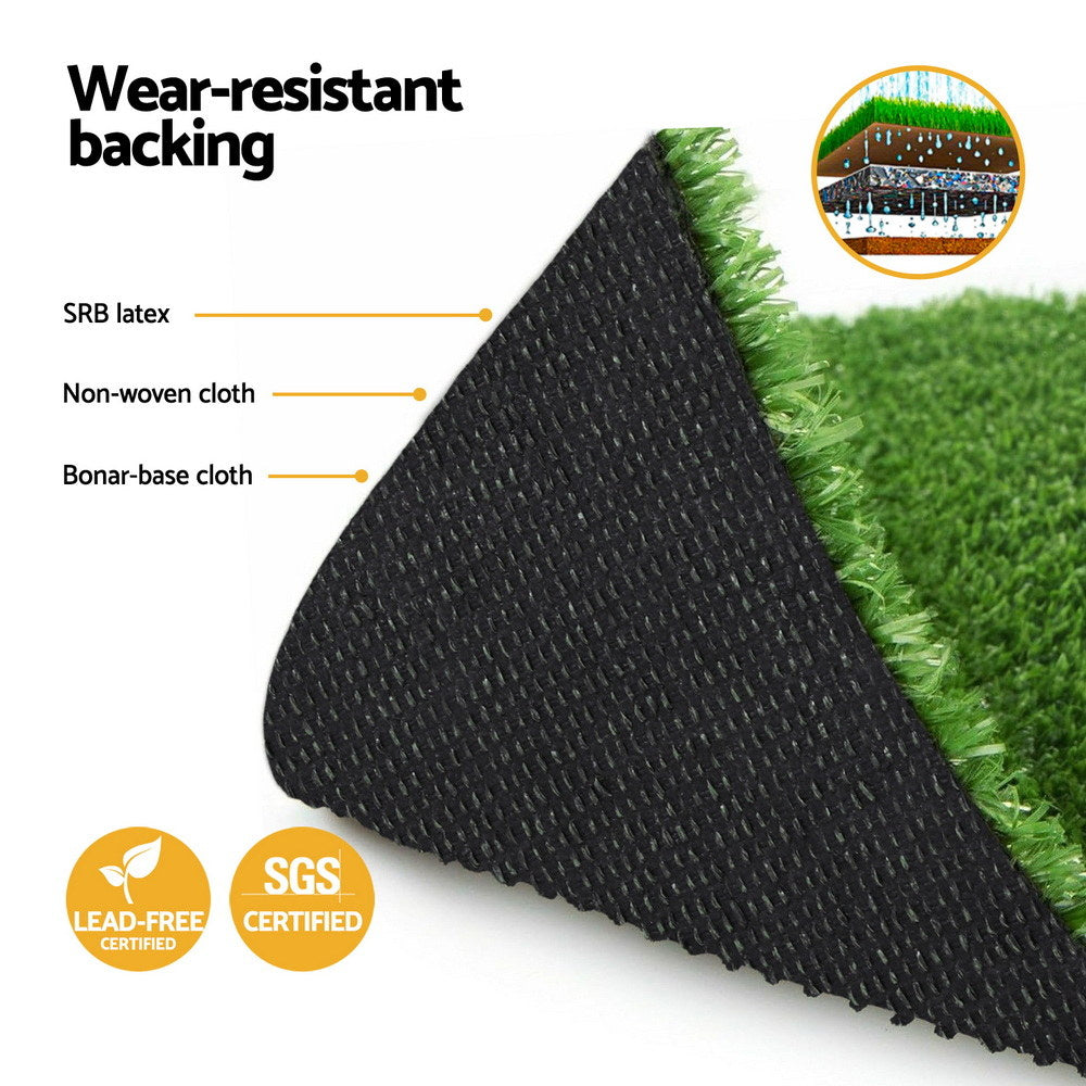 Artificial Grass: Prime Turf Artificial Grass Turf Rug Fake Grass 2 Rolls 15mm Height 50cm x 2m Indoor Outdoor Synthetic Grass Mat Carpet with Drainage Holes Plastic Plant