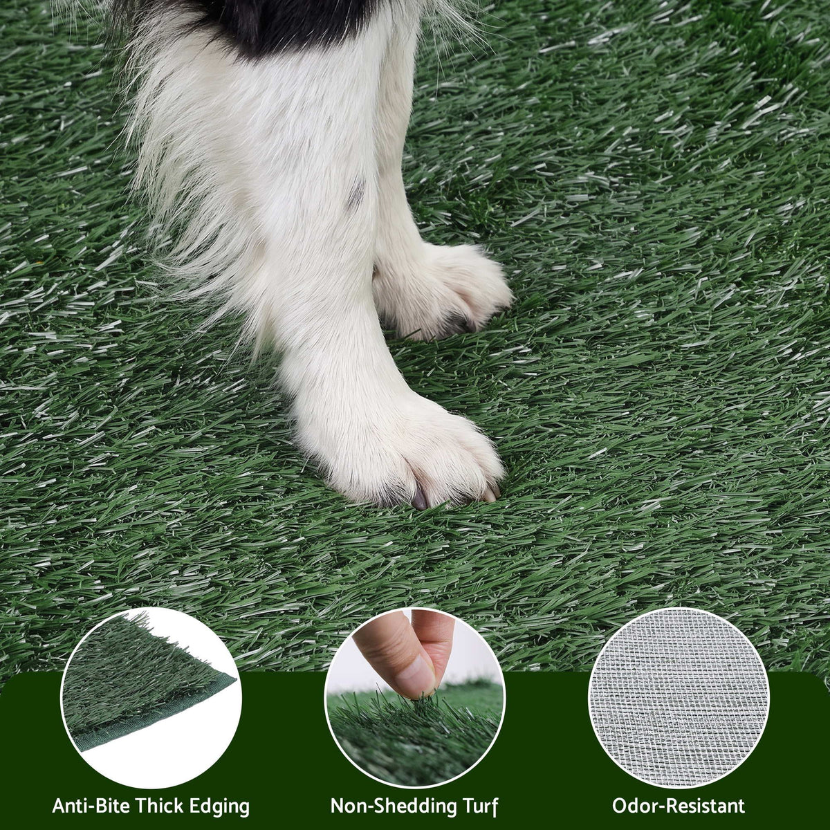 Prime Turf Foldable Dog Grass Potty Pad High Wall Tray for Apartment Balcony RV travel L