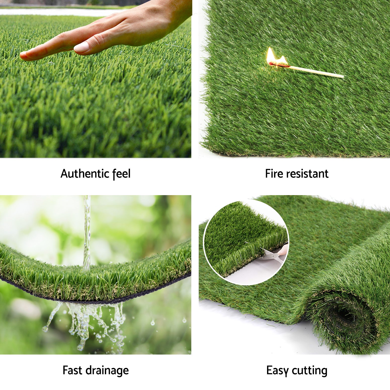Artificial Grass: Prime Turf Artificial Grass 30mm 2mx5m 60SQM Synthetic Fake Lawn Turf Plastic Plant 4-coloured