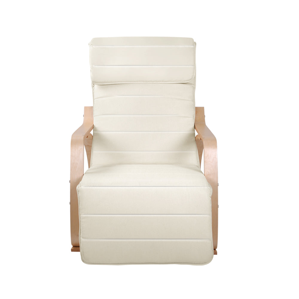 Arm Chairs & Recliners: Artiss Rocking Armchair Footrest Nursing Beige Afton