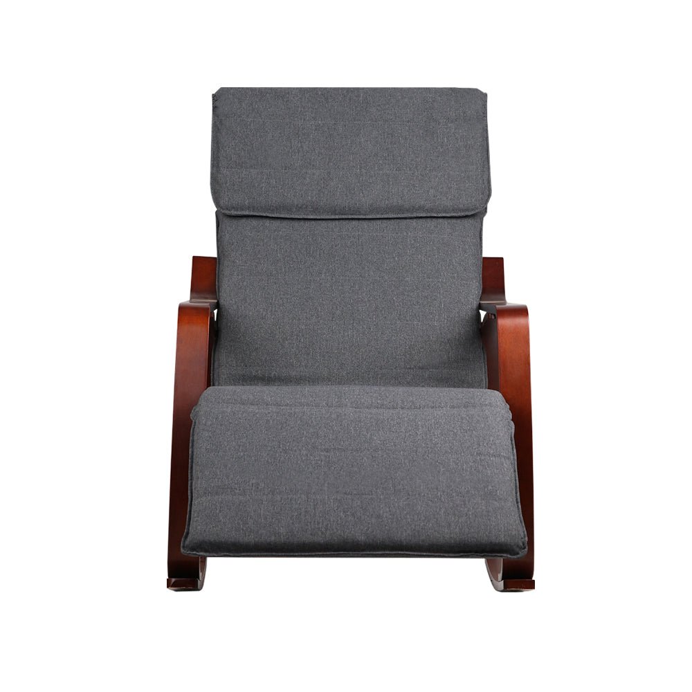 Arm Chairs & Recliners: Artiss Rocking Armchair Footrest Nursing Charcoal Afton