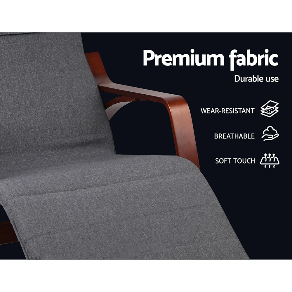 Arm Chairs & Recliners: Artiss Rocking Armchair Footrest Nursing Charcoal Afton