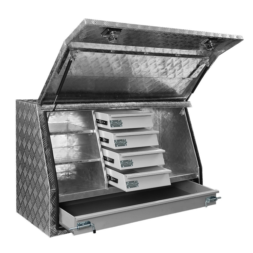 Tool Boxes: Giantz Aluminium Ute Tool Box Drawers Storage Truck Trailer Lock
